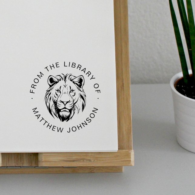 Sello Automático Lion Head Modern From The Library Of Custom Book (Subido por el creador)