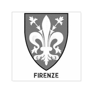 Sello Automático Lirio Florentino Escudo de Armas Arte Refinado