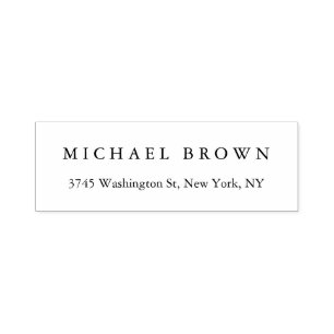 Sello Automático Llanura elegante clásica blanca negra