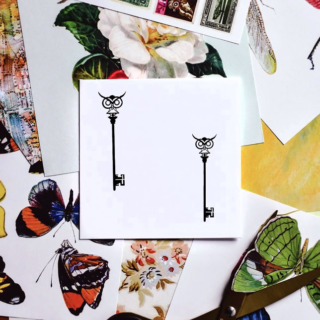 Sello Automático Llave de búho tribal negro (Subido por el creador)