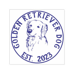 Sello Automático logo de paseador de perros Golden retriever