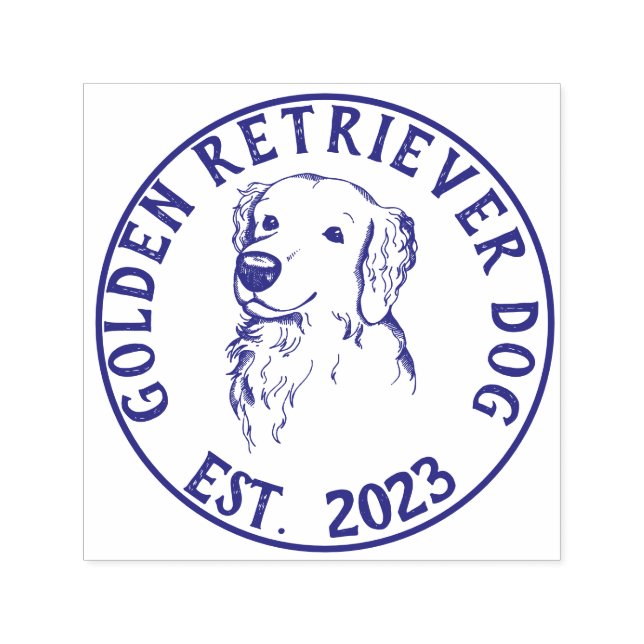 Sello Automático logo de paseador de perros Golden retriever (Diseño)