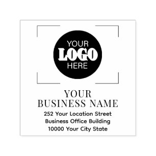 Sello Automático LOGO personalizado nombre de la empresa dirección