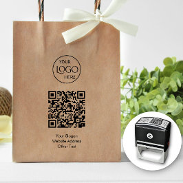Sello Automático Logotipo comercial Código QR Promocional Moderno