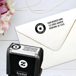 Sello Automático Logotipo Comercial Personalizado Dirección de Devo