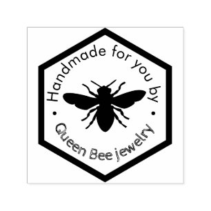 Sello Automático logotipo de abeja hexagonal