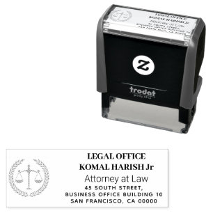 Sello Automático logotipo de oficina legal balanzas de justicia per