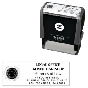 Sello Automático logotipo de oficina legal balanzas de justicia per