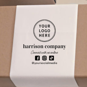 Sello Automático Logotipo de promoción de negocios Medios sociales