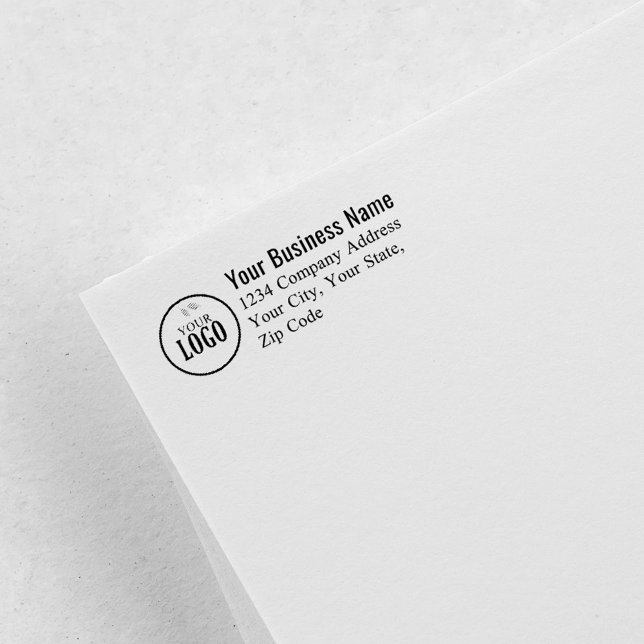 Sello Automático Logotipo empresarial dirección de devolución perso (Add your company logo return address stamp.)