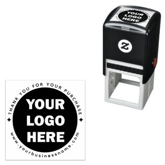 Sello Automático Logotipo Empresarial Personalizado Gracias Por Su 