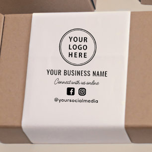 Sello Automático Logotipo Empresarial Promocional Redes Sociales