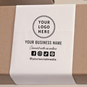 Sello Automático Logotipo Empresarial Promocional Redes Sociales
