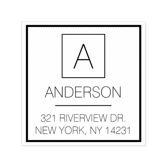 Sello Automático Logotipo moderno Dirección de devolución de nombre (Diseño)