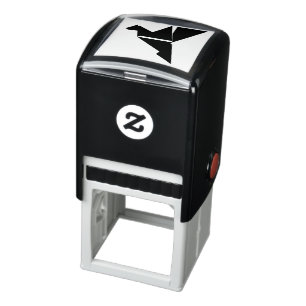 Sello Automático logotipo-origami-pájaro volador-azul