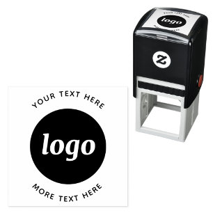 Sello Automático Logotipo Simple Con Texto Empresarial
