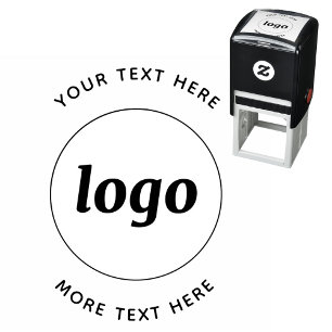 Sello Automático Logotipo Simple Con Texto Promocional Empresarial