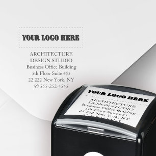 Sello Automático Logotipo simple de empresa dirección de devolución