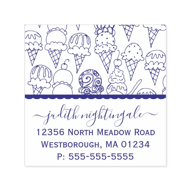 Sello Automático Los teléfonos Ice Cream Crean Su Propia Dirección  (Diseño)