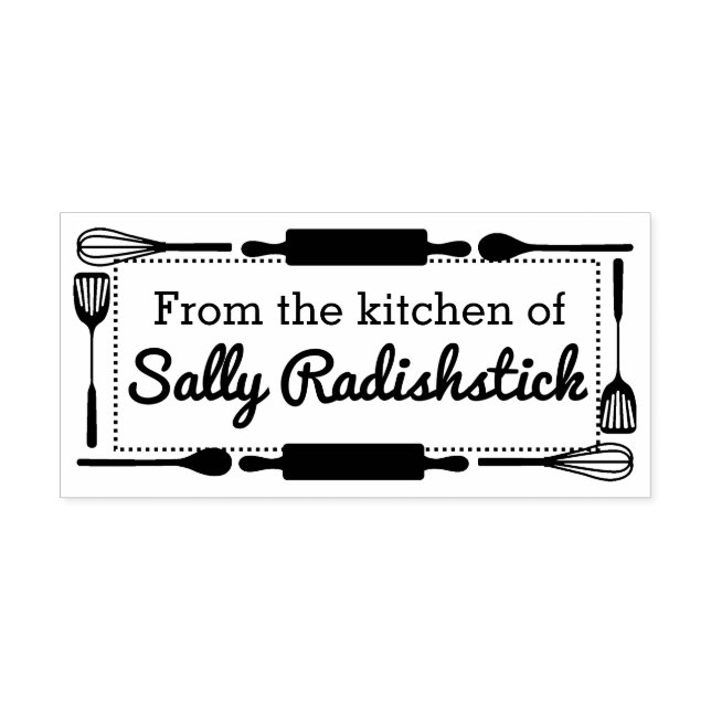 Sello Automático Los utensilios bordean la cocina de (Diseño)