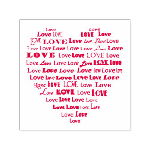 Sello Automático Love Heart Word Cloud
