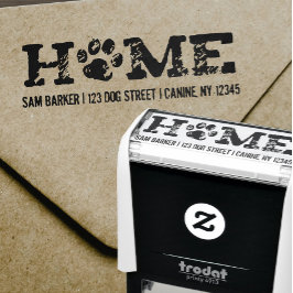 Sello Automático Lover del perro del hogar - Paw Print - Dirección 