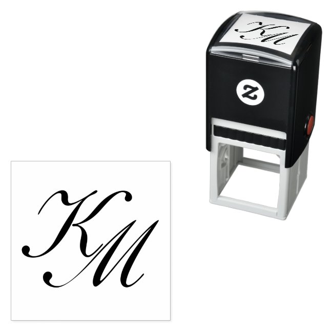 Sello Automático Loyalty Card Business Initial Monogram Script Logo (In Situ)