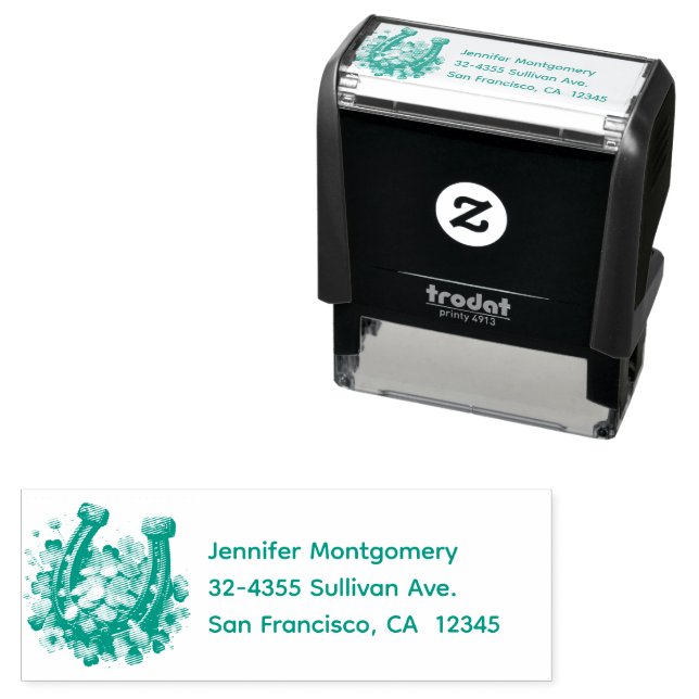 Sello Automático Lucky Horseshoe Gold Coins y dirección Clover (In Situ)