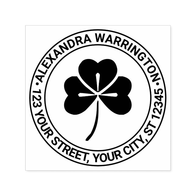 Sello Automático Lucky Shamrock #4 Nombre Dirección de Devolución (Diseño)