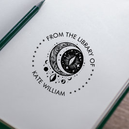 Sello Automático Luna de época de la biblioteca de la estampilla re