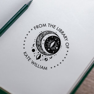 Sello Automático Luna de época de la biblioteca de la estampilla re