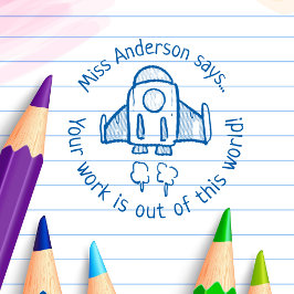 Sello Automático Maestra dice fuera de este cohete Personalizado mu