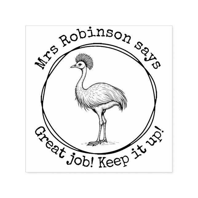 Sello Automático Maestra personalizada Clase Cassowary de Gran Trab (Diseño)