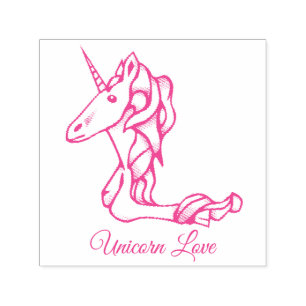 Sello Automático Magnífico Monograma L Personalizado Unicornio Amor