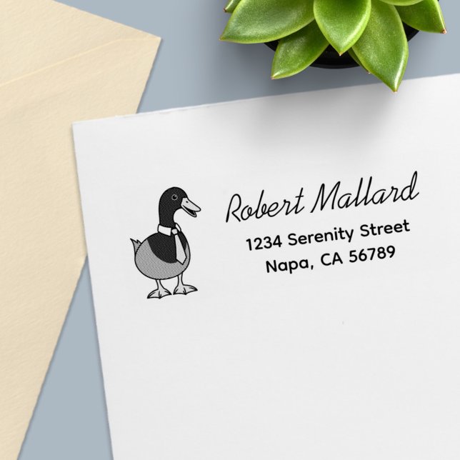 Sello Automático Mallard Duck Collar Necktie Return Address (Subido por el creador)
