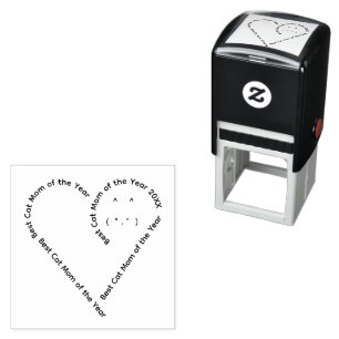 Sello Automático Mamá gata con texto en forma de corazón encantador