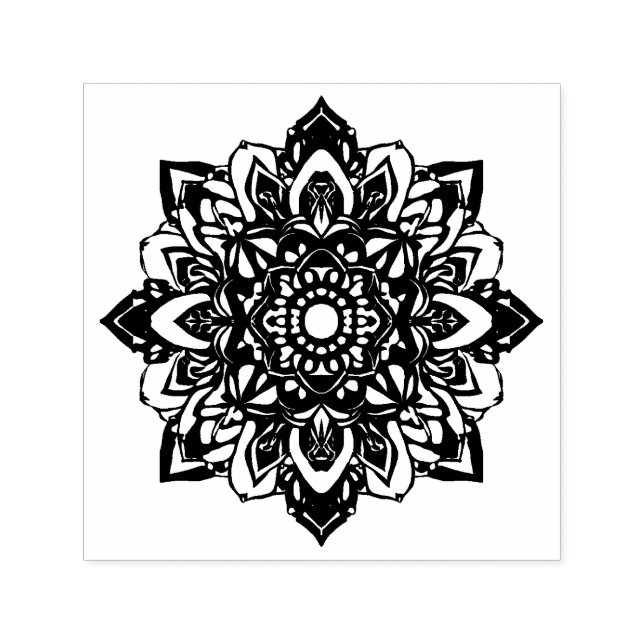 Sello Automático Mandala de flores Estrella de ocho puntos (Diseño)