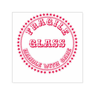 Sello Automático Manecilla frágil con advertencia GLASS redondeada