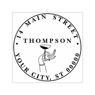 Sello Automático Mano de la dama Art Deco con dirección de cristal