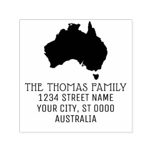 Sello Automático Mapa de Australia Silueta Nombre Dirección de Devo