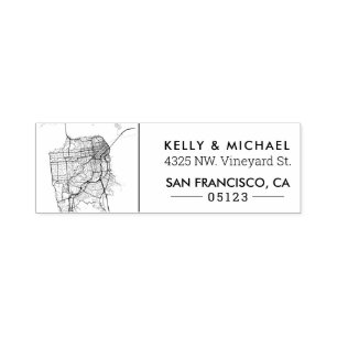 Sello Automático Mapa de San Francisco   Dirección del Personalizad