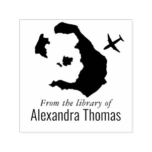 Sello Automático Mapa de Santorini Grecia Nombre del libro de la bi