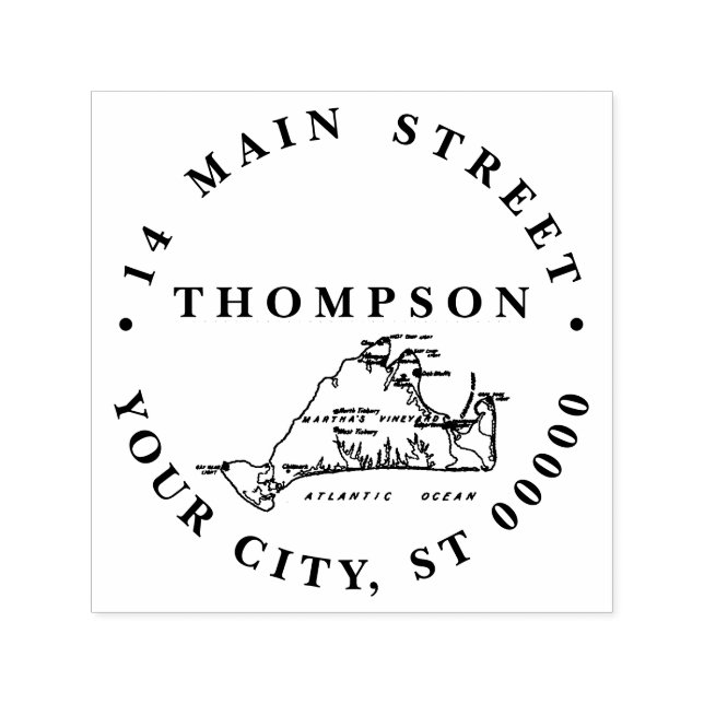 Sello Automático Mapa de viñedos de Martha #1 Dirección de devoluci (Diseño)