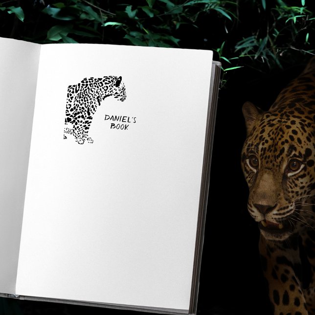Sello Automático Marcador Jaguar personalizado (For book lovers who live on the wild side)