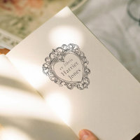 Marco Antiguo Ornado Corazón Ex Libris Libro