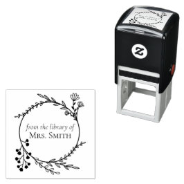 Sello Automático Marco botánico de la biblioteca de