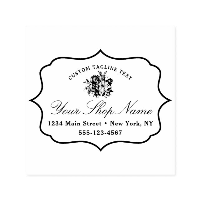 Sello Automático Marco de soporte de Moda y guión elegante (Diseño)