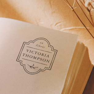 Sello Automático Marco delicado Ex Libris elegante de libro de etiq