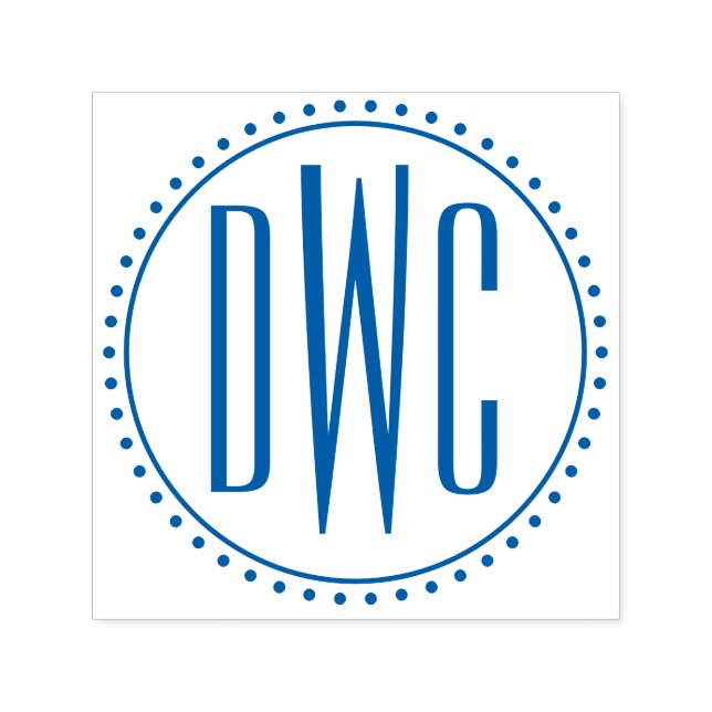 Sello Automático Marco redondo simple 3 Letra inicial monograma #8M (Diseño)