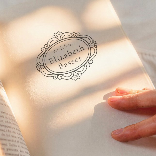 Sello Automático Marco Victoriano Antiguo Ex Libris Libro Elegante (Subido por el creador)